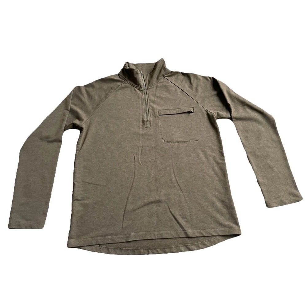 Men’s Kavu Lopes 1/4 Zip Pullover Brown L Large Long Sleeve Hiking Outdoor EUC